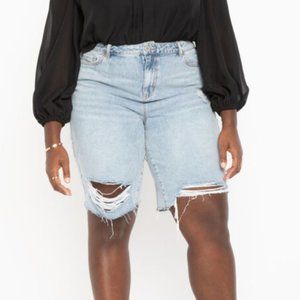 Eloquii City Denim Shorts
